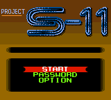 Project S-11 (USA) Title Screen
